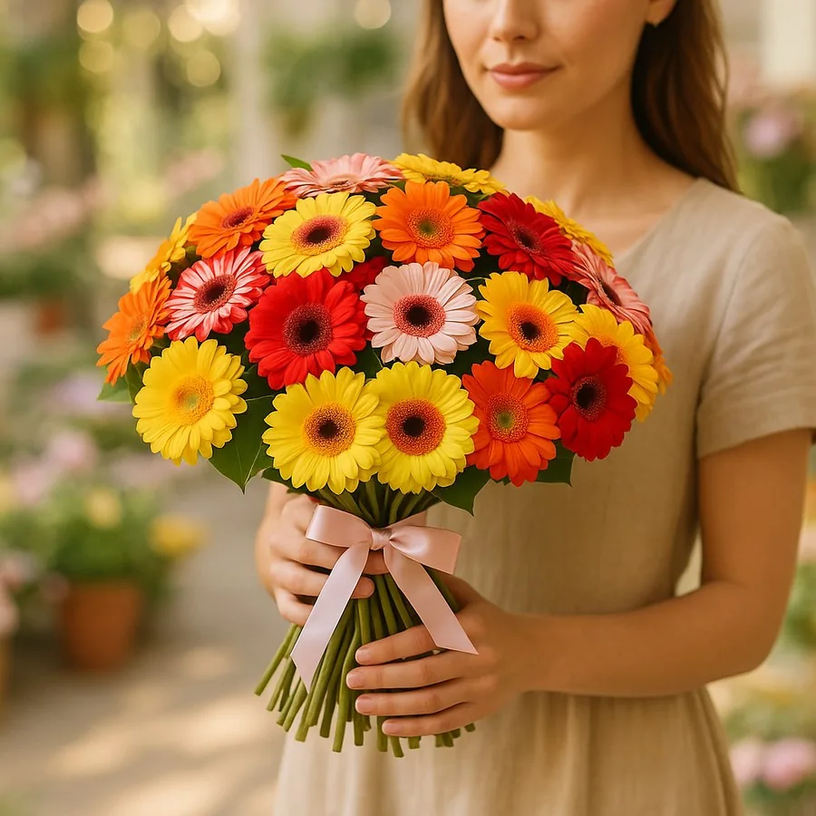 31 Karışık Renk Gerbera Buketi