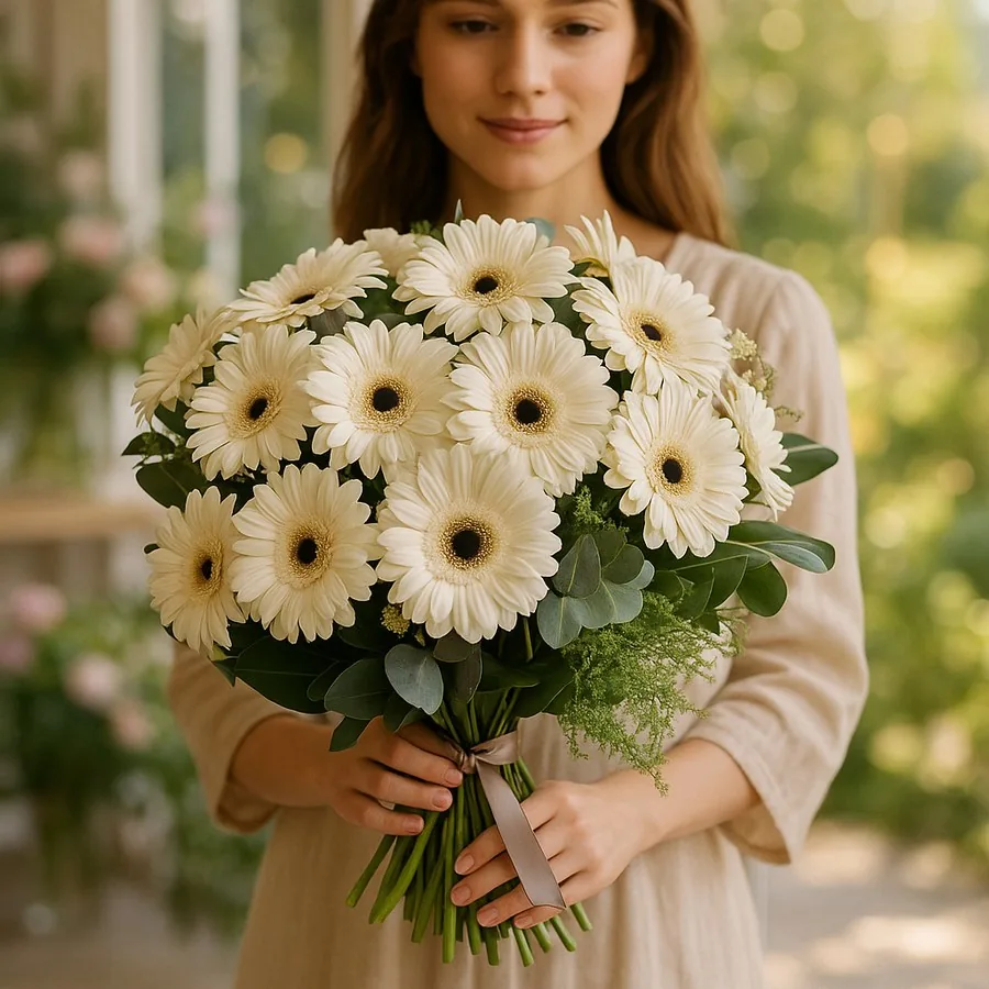 Beyaz Gerbera Buketi